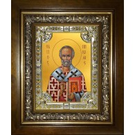 Икона освященная "Николай чудотворец, архиепископ Мир Ликийских, святитель", в киоте 24x30 см фото