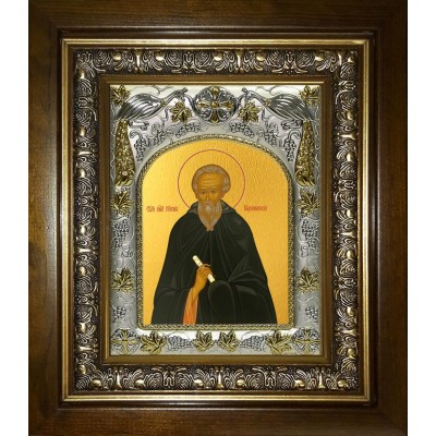 Икона освященная "Никон Радонежский игумен, преподобный", в киоте 20x24 см фото