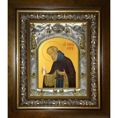 Икона освященная "Нил Сорский преподобный", в киоте 20x24 см фото