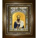 Икона освященная "Нифонт епископ Кипрский, святитель", в киоте 20x24 см