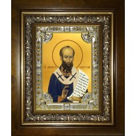 Икона освященная "Нифонт епископ Кипрский, святитель", в киоте 24x30 см фото