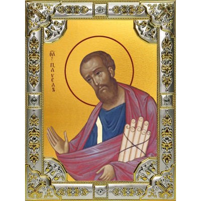 Икона освященная "Павел апостол", 18х24 см, со стразами фото