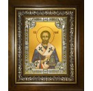 Икона освященная "Павлин Милостивый, епископ Ноланский, святитель", в киоте 24x30 см