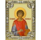 Икона освященная "Пантелеймон великомученик и целитель ", 18x24 см, со стразами