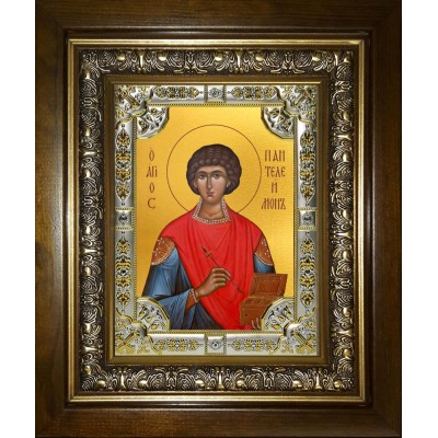 Икона освященная "Пантелеймон великомученик и целитель", в киоте 24x30 см фото