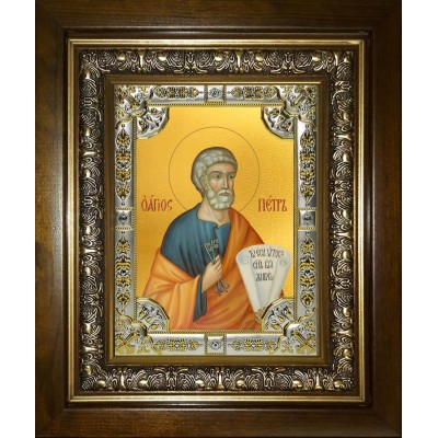 Икона освященная "Пётр апостол", в киоте 24x30 см фото