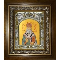Икона освященная "Серафим (Соболев) архиепископ Богучарский, святитель", в киоте 20x24 см фото