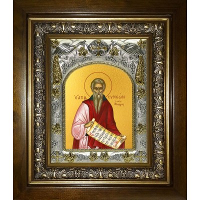 Икона освященная "Симеон (Семён) Новый, Богослов преподобный", в киоте 20x24 см фото