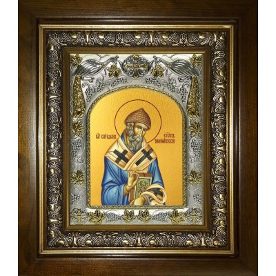 Икона освященная "Спиридон Тримифунтский святитель", в киоте 20x24 см фото
