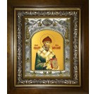 Икона освященная "Спиридон Тримифунтский святитель", в киоте 20x24 см