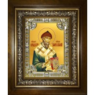 Икона освященная "Спиридон Тримифунтский святитель", в киоте 24x30 см фото