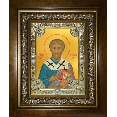 Икона освященная "Стахий епископ Византийский, апостол", в киоте 24x30 см фото