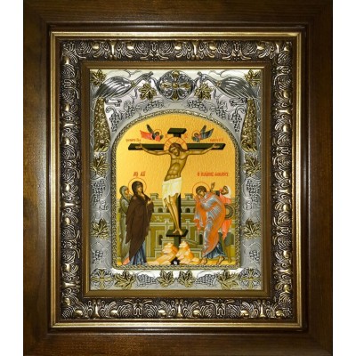 Икона освященная "Распятие Господа нашего Иисуса Христа", в киоте 20x24 см фото