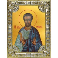 Икона освященная "Трофим апостол от семидесяти", 18x24 см, со стразами фото