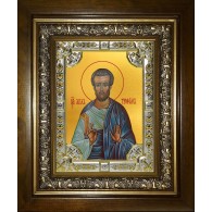 Икона освященная "Трофим апостол от семидесяти",в киоте 24x30 см фото