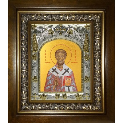 Икона освященная "Фавий, папа Римский, священномученик", в киоте 20x24 см фото