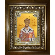 Икона освященная "Фавий, папа Римский, священномученик", в киоте 24x30 см фото