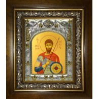 Икона освященная "Феодор (Фёдор) Тирон великомученик", в киоте 20x24 см фото