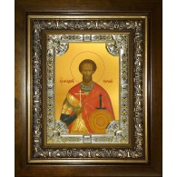 Икона освященная "Феодор (Фёдор) Тирон великомученик", в киоте 24x30 см фото