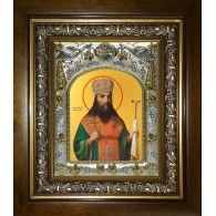 Икона освященная "Феодосий Углицкий, архиепископ Черниговский, святитель", в киоте 20x24 см фото