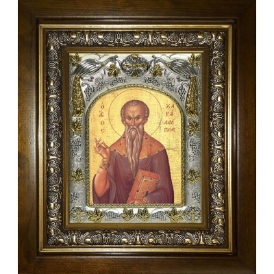 Икона освященная "Харлампий священномученик", в киоте 20x24 см фото