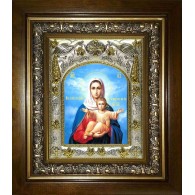 Икона освященная "Аз есмь с вами ,и никтоже на вы икона Божией Матери", в киоте 20x24 см фото