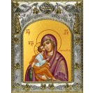Икона освященная "Акафистная икона Божией Матери", 14x18 см