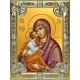 Икона освященная "Акафистная икона Божией Матери", 18x24 см, со стразами