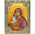 Икона освященная "Акафистная икона Божией Матери", 18x24 см, со стразами