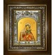 Икона освященная "Акидимская икона Божией Матери (Взыграние младенца)", в киоте 20x24 см