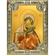 Икона освященная "Акидимская икона Божией Матери (Взыграние младенца)", 18x24 см, со стразами