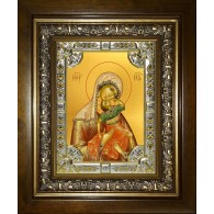 Икона освященная "Акидимская икона Божией Матери (Взыграние младенца)", в киоте 24x30 см фото