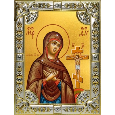 Икона освященная "Ахтырская икона Божией Матери", 18x24 см, со стразами фото
