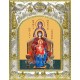 Икона освященная "Богородица со сродницами, праведными Анной и Марией", 14x18 см