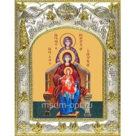 Икона освященная "Богородица со сродницами, праведными Анной и Марией", 14x18 см фото