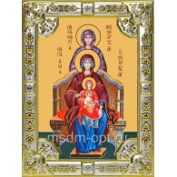 Икона освященная "Богородица со сродницами, праведными Анной и Марией", 18x24 см, со стразами фото