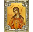Икона освященная "В родах Помощница, икона Божией Матери", 18x24 см, со стразами