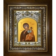 Икона освященная "Ватопедская икона Божией Матери", 14x18 см, в деревянном киоте 20x24 см фото