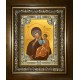 Икона освященная "Ватопедская икона Божией Матери", 18x24 см, со стразами, в деревянном киоте 24x30 см