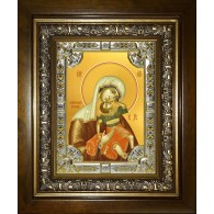 Икона освященная "Взыграние младенца, икона Божией Матери", в киоте 24x30 см фото