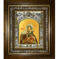 Икона освященная "Взыграние младенца, икона Божией Матери", в киоте 20x24 см фото
