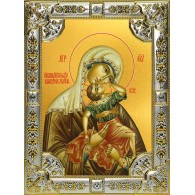 Икона освященная "Взыграние младенца, икона Божией Матери", 18x24 см, со стразами фото