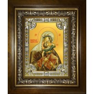 Икона освященная "Взыграние младенца, икона Божией Матери", в киоте 24x30 см фото