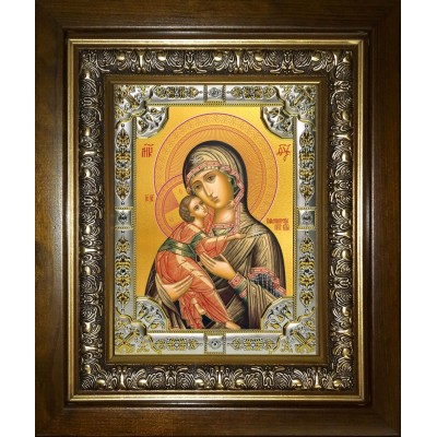 Икона освященная "Владимирская икона Божией Матери", в киоте 24x30 см фото
