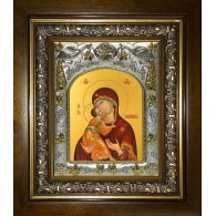 Икона освященная "Владимирская икона Божией Матери", в киоте 20x24 см фото