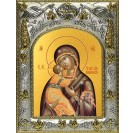 Икона освященная "Владимирская икона Божией Матери", 14x18 см