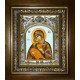 Икона освященная "Владимирская икона Божией Матери", в киоте 20x24 см