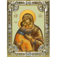 Икона освященная "Владимирская икона Божией Матери", 18x24 см, со стразами фото