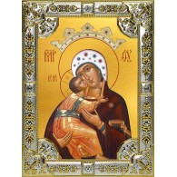 Икона освященная "Владимирская икона Божией Матери", 18x24 см, со стразами фото