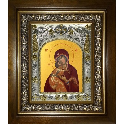 Икона освященная "Владимирская икона Божией Матери", в киоте 20x24 см фото